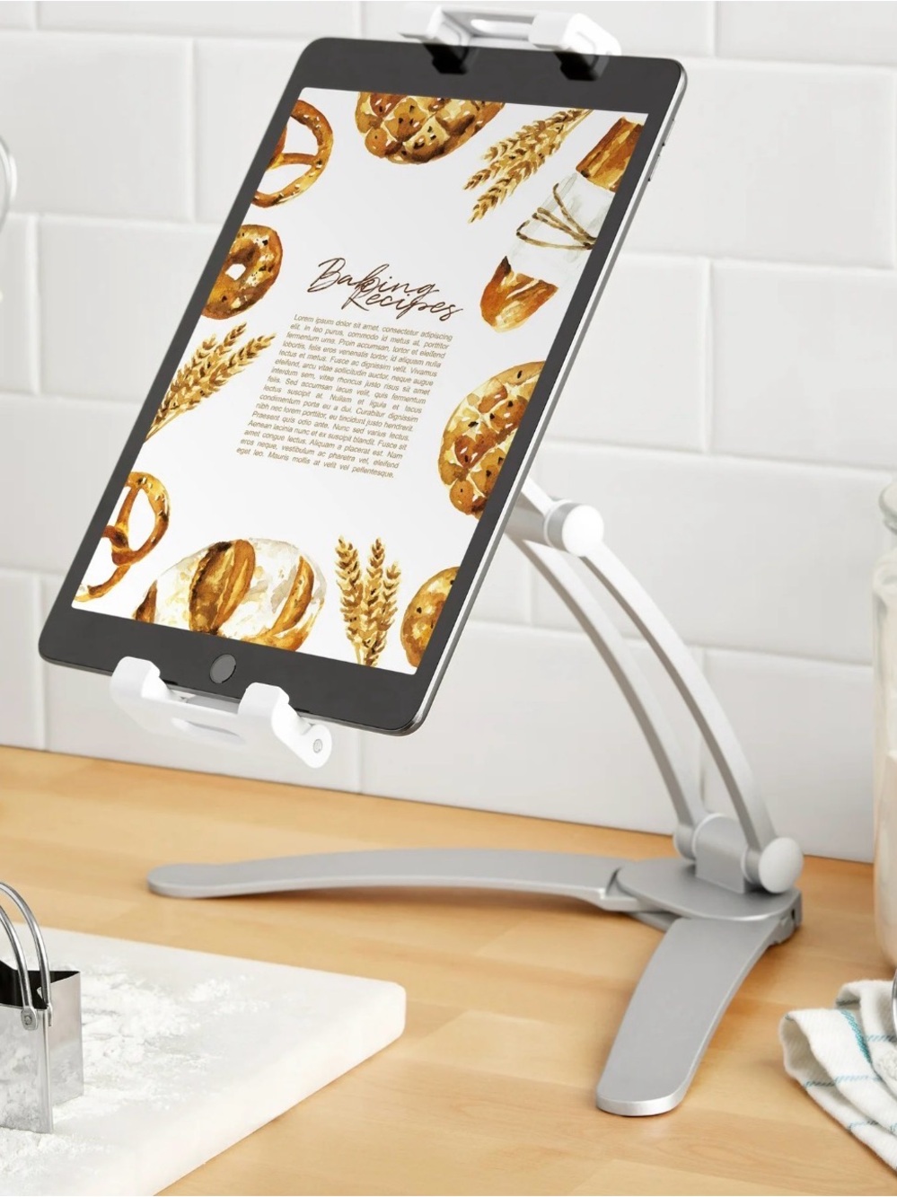 Onn. 2-in-1 Tablet Stand & Mount Holds Most Devices Rotates up 360º